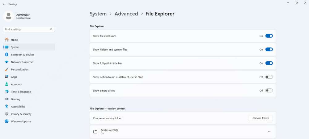 Advanced Settings