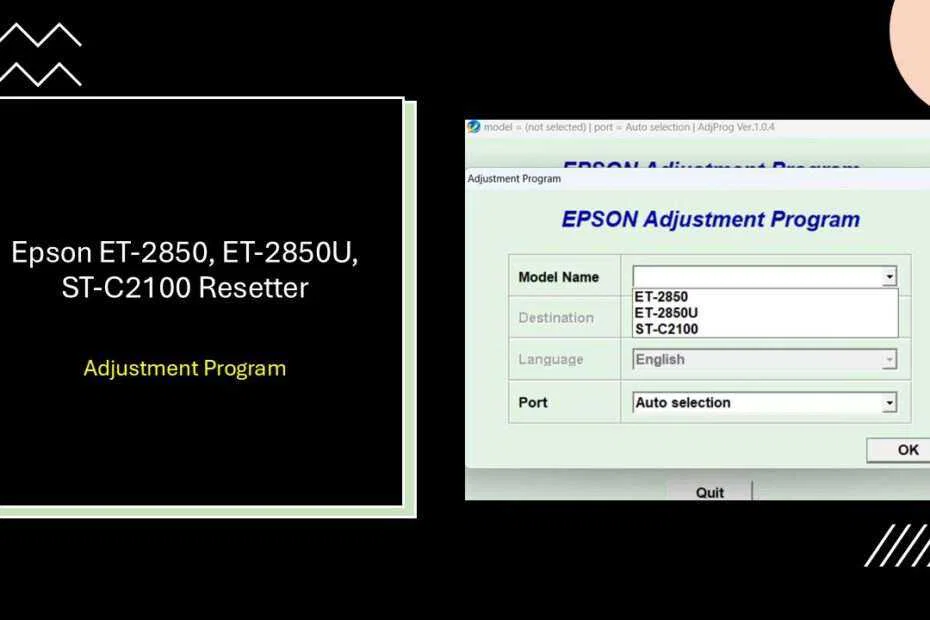 Epson ET-2850, ET-2850U, ST-C2100 Resetter 1 Epson ET-2850, ET-2850U, ST-C2100 Resetter