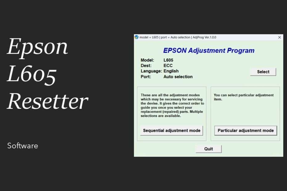 Epson L605 Resetter