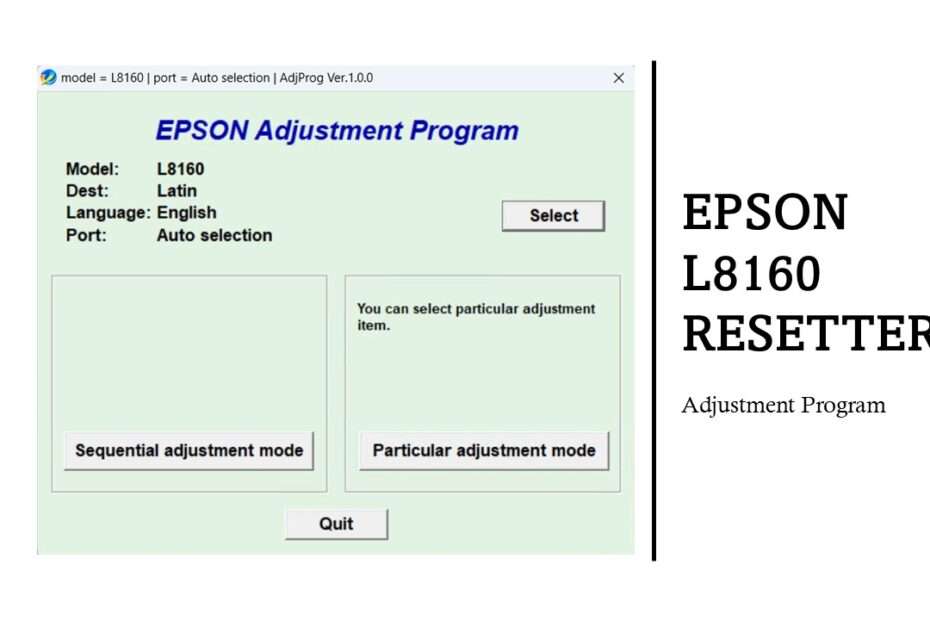 Epson L8160 Resetter