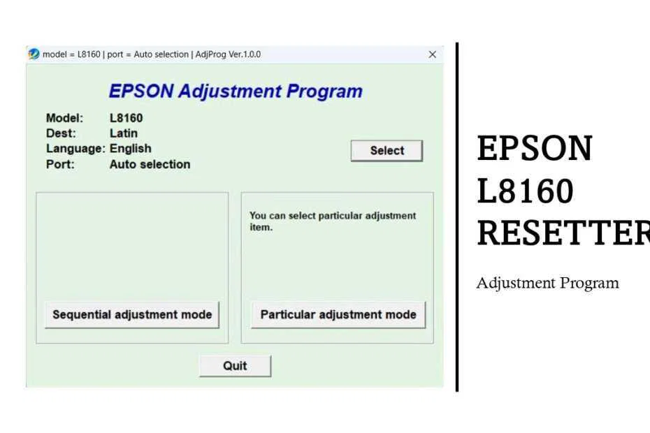 Epson L8160 Resetter 1 Epson L8160 Resetter