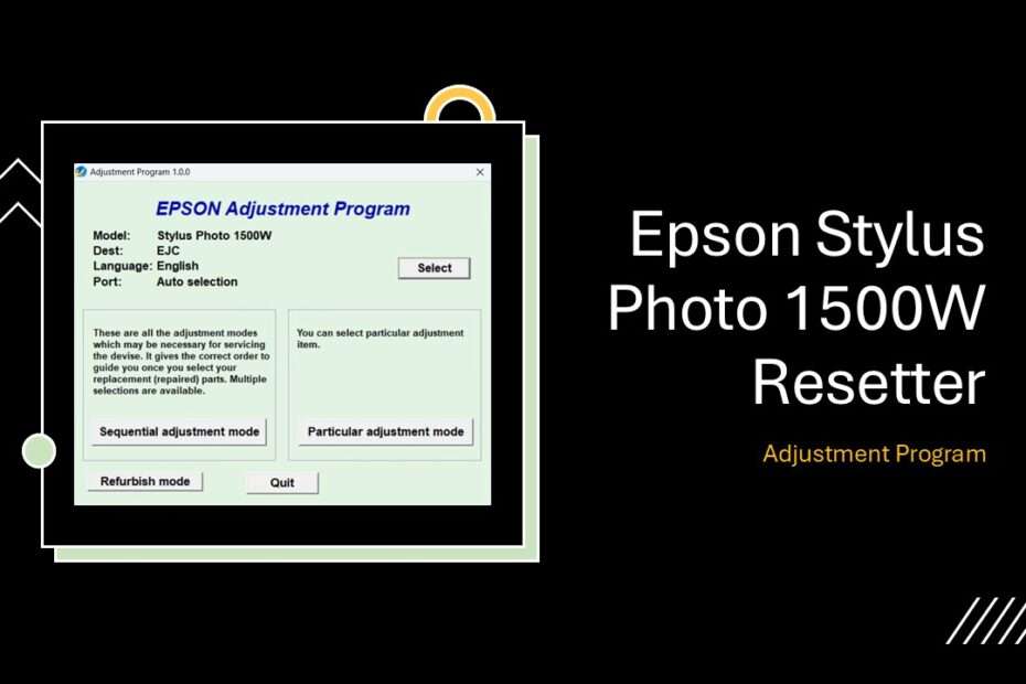 Epson Stylus Photo 1500W Resetter