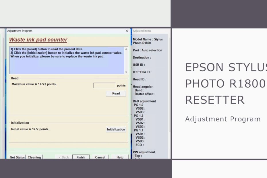 Epson Stylus Photo R1800 Resetter