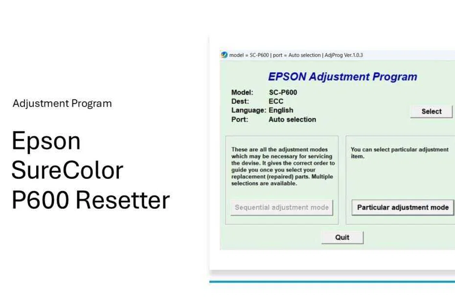 Epson SureColor P600 Resetter
