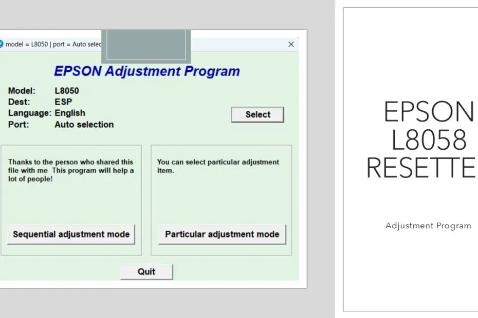Epson l8058 resetter