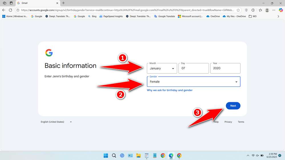 How to Create Google Account for Child - Step 4