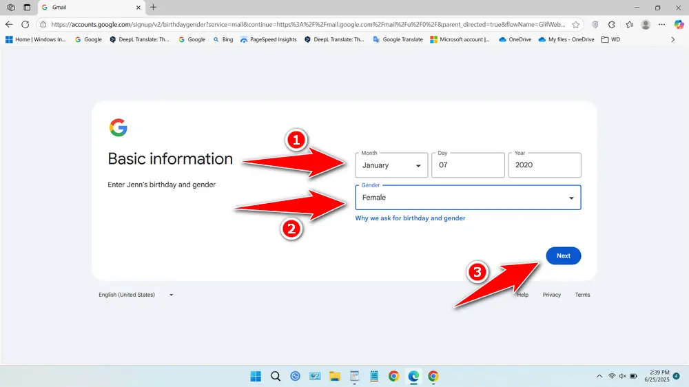 How to Create Google Account for Child - Step 4
