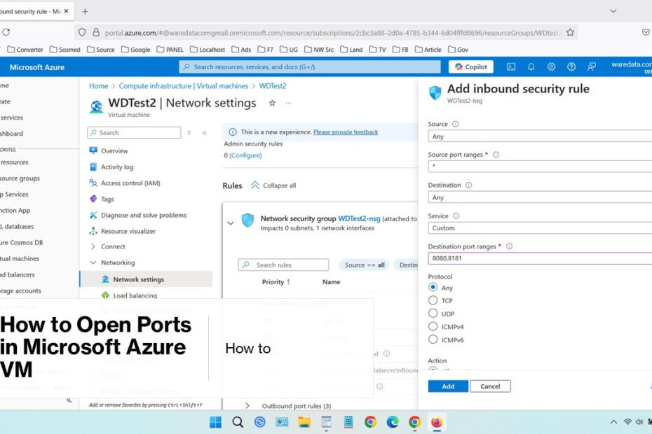 How to Open Ports in Microsoft Azure VM