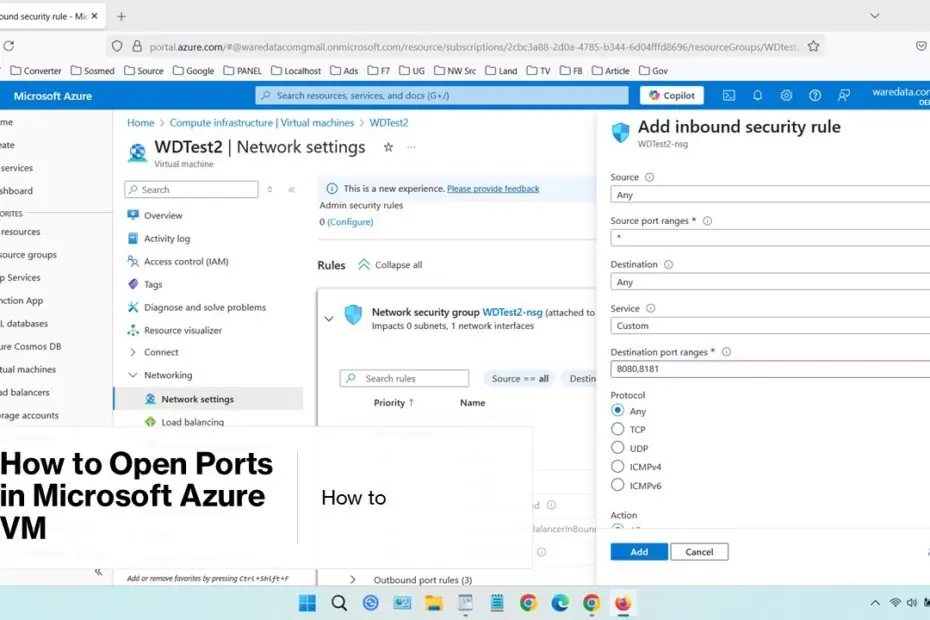 How to Open Ports in Microsoft Azure VM