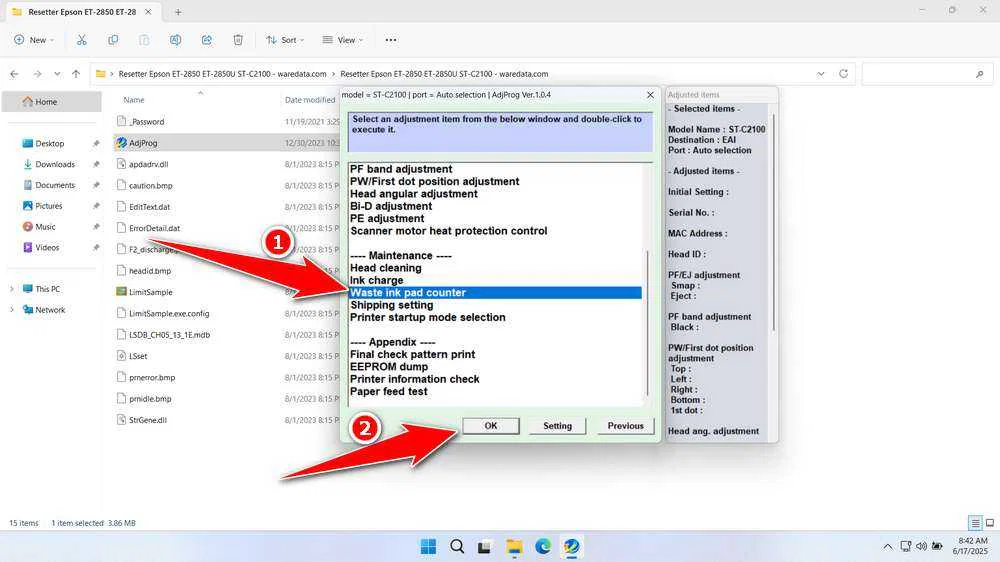Epson ET-2850, ET-2850U, ST-C2100 Resetter 5 How to Use Epson ET-2850, ET-2850U, ST-C2100 Resetter - Step 4