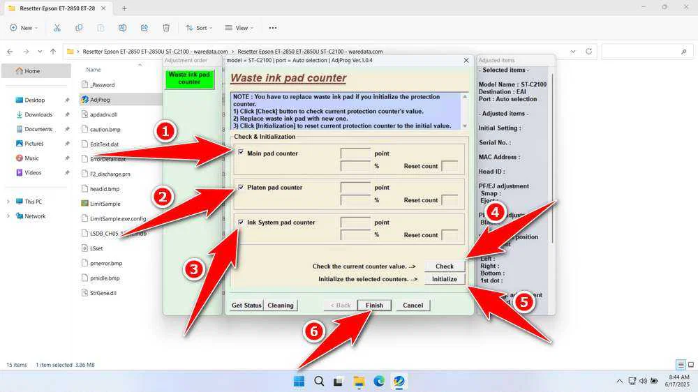 Epson ET-2850, ET-2850U, ST-C2100 Resetter 6 How to Use Epson ET-2850, ET-2850U, ST-C2100 Resetter - Step 5