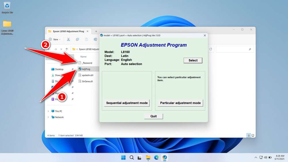 How to Use Epson L8160 Resetter - Step 1
