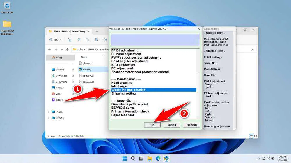 Epson L8160 Resetter 4 How to Use Epson L8160 Resetter - Step 3