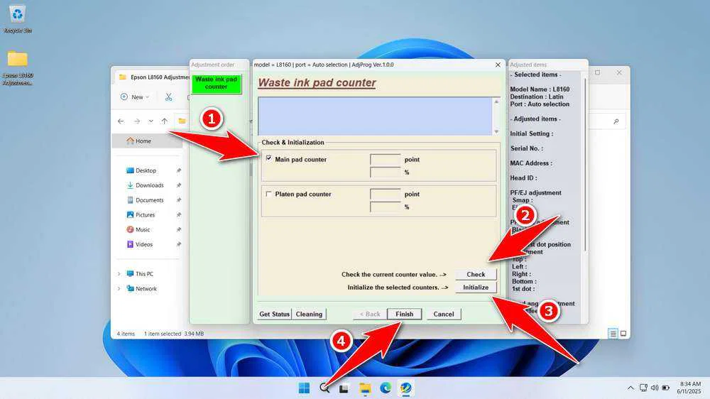 Epson L8160 Resetter 5 How to Use Epson L8160 Resetter - Step 4