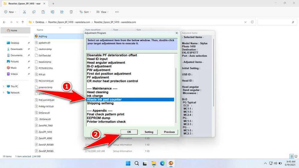 Epson Stylus Photo 1410 Resetter 3 How to Use Epson Stylus Photo 1410 Resetter - Step 2
