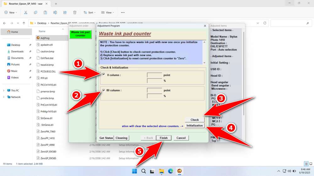 How to Use Epson Stylus Photo 1410 Resetter - Step 3