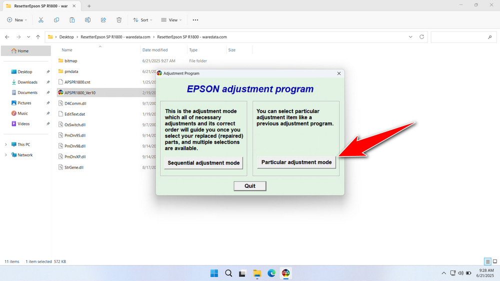 How to Use Epson Stylus Photo R1800 Resetter - Step 1