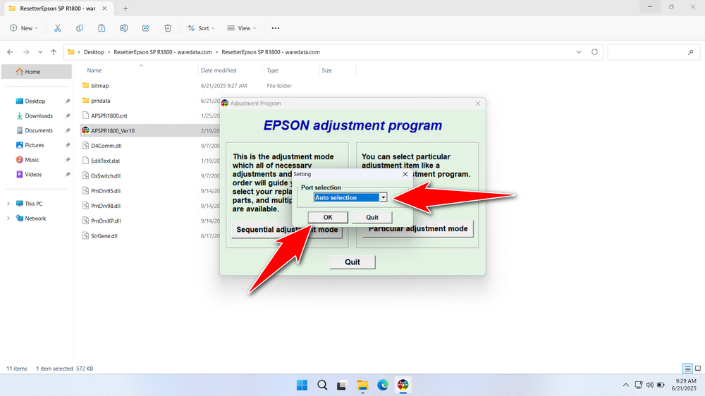 How to Use Epson Stylus Photo R1800 Resetter - Step 2