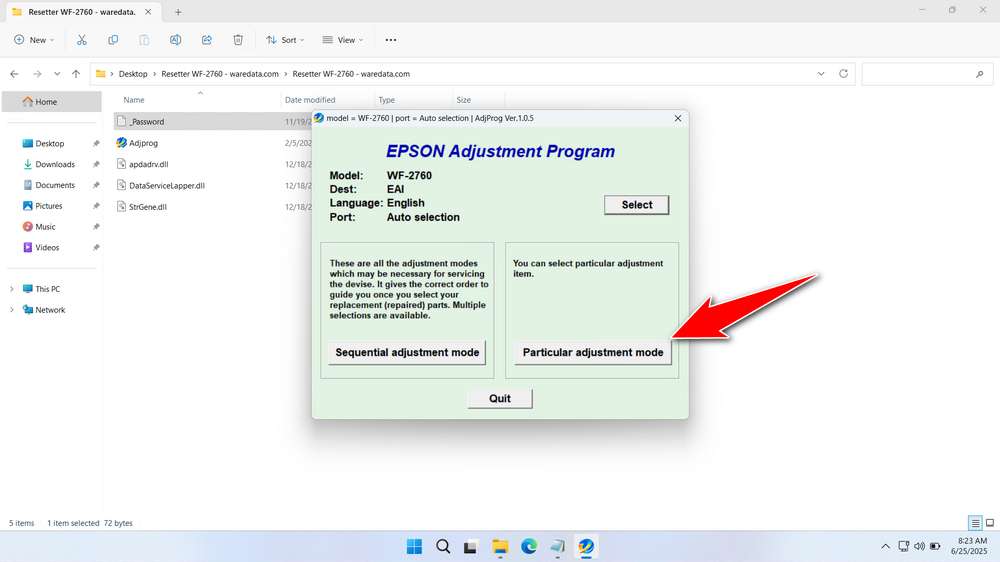 How to Use Epson WF-2760 Resetter - Step 1