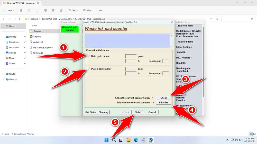 How to Use Epson WF-2760 Resetter - Step 3