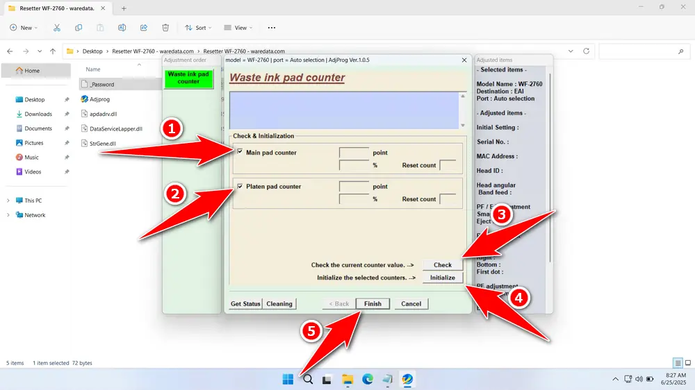 How to Use Epson WF-2760 Resetter - Step 3