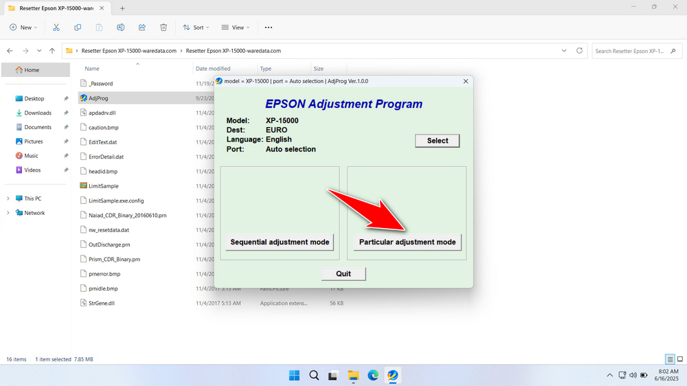 How to Use Epson XP-15000 Resetter - Step 1