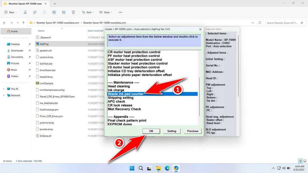 Epson XP-15000 Resetter 3 How to Use Epson XP-15000 Resetter - Step 2