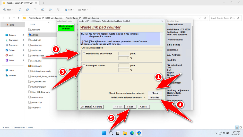 How to Use Epson XP-15000 Resetter - Step 3
