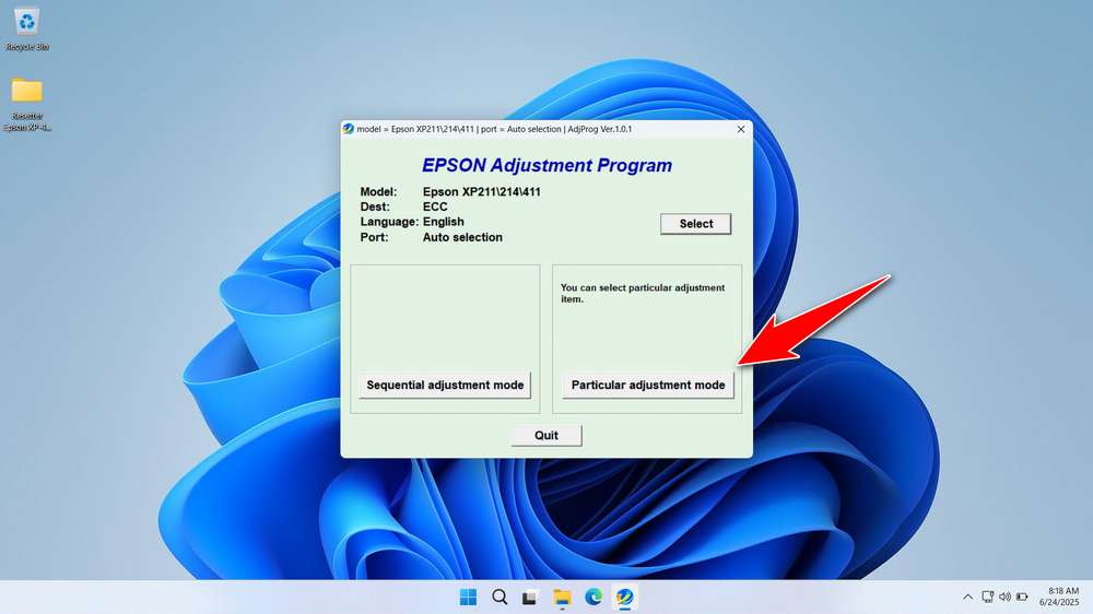 How to Use Epson XP-411 & XP-214 Resetter - Step 1