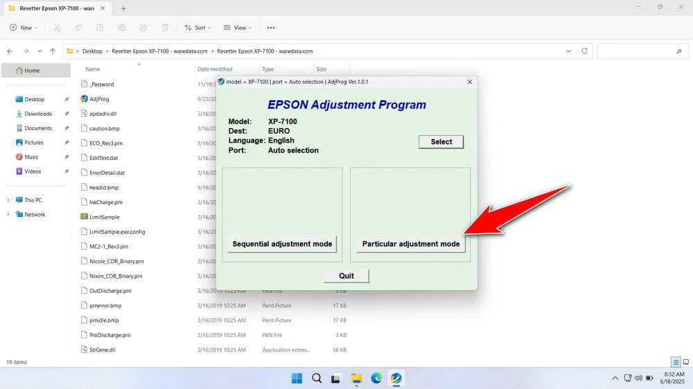 Epson XP-7100 Resetter 2 How to Use Epson XP-7100 Resetter - Step 1