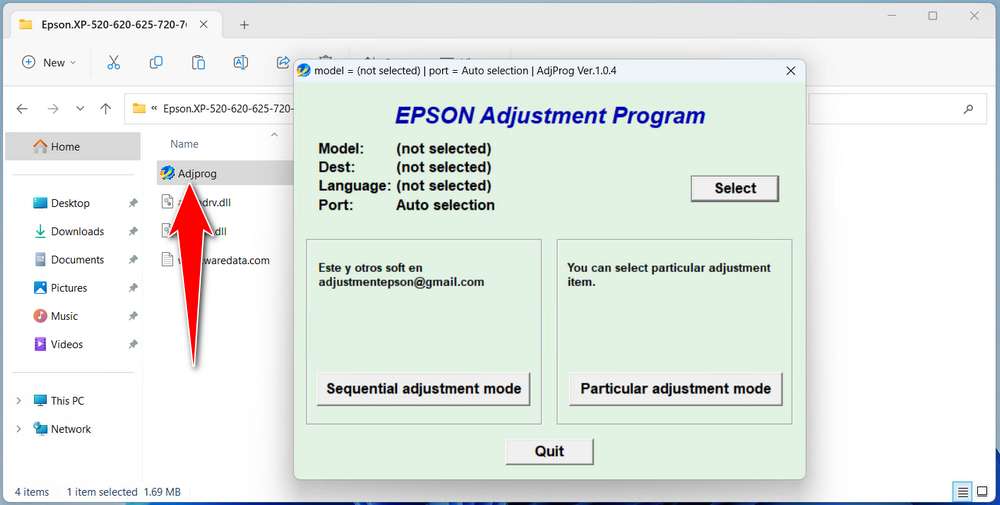 How to Use Epson XP-820 Resetter - Step 1