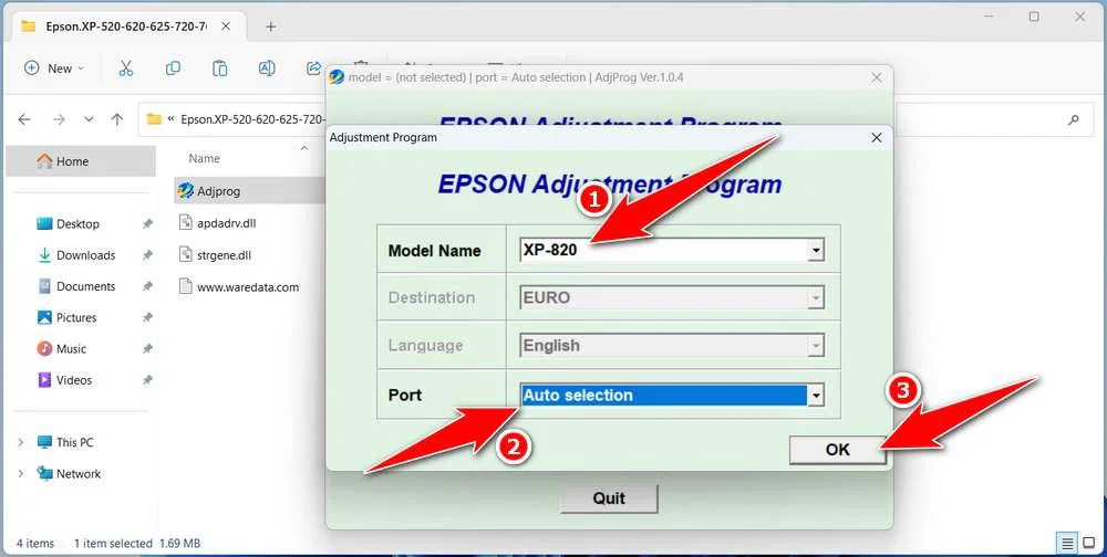 Epson XP-820 Resetter 3 How to Use Epson XP-820 Resetter - Step 2
