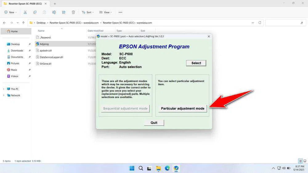 Epson SureColor P600 Resetter 2 How to Use the Epson SureColor P600 Resetter - Step 1