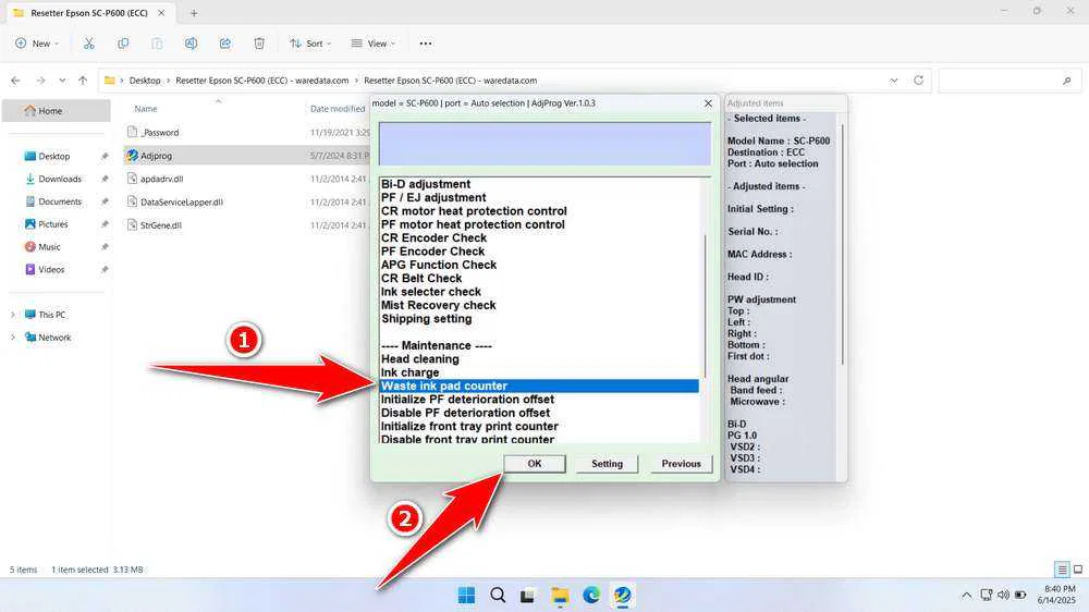 Epson SureColor P600 Resetter 3 How to Use the Epson SureColor P600 Resetter - Step 2