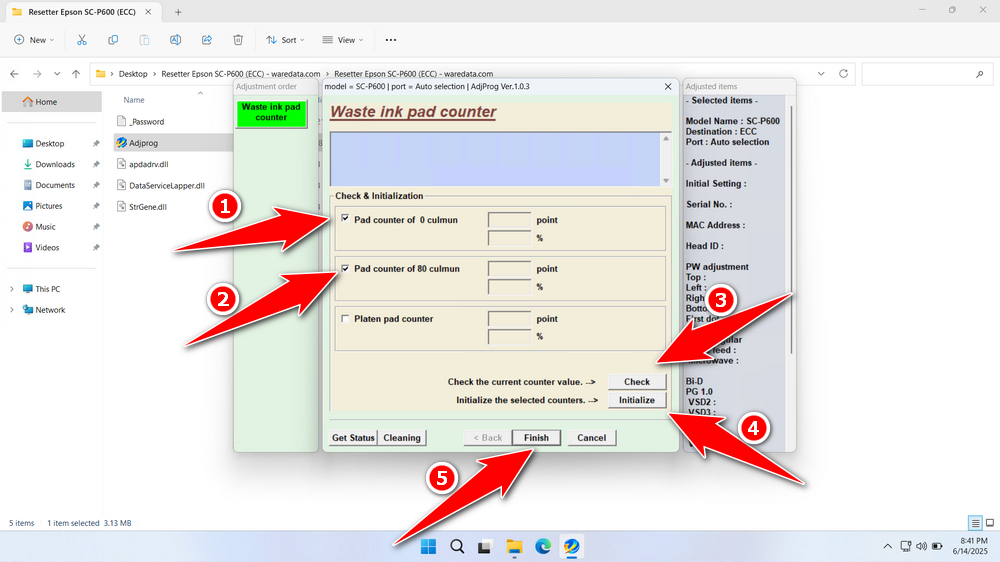 How to Use the Epson SureColor P600 Resetter - Step 3