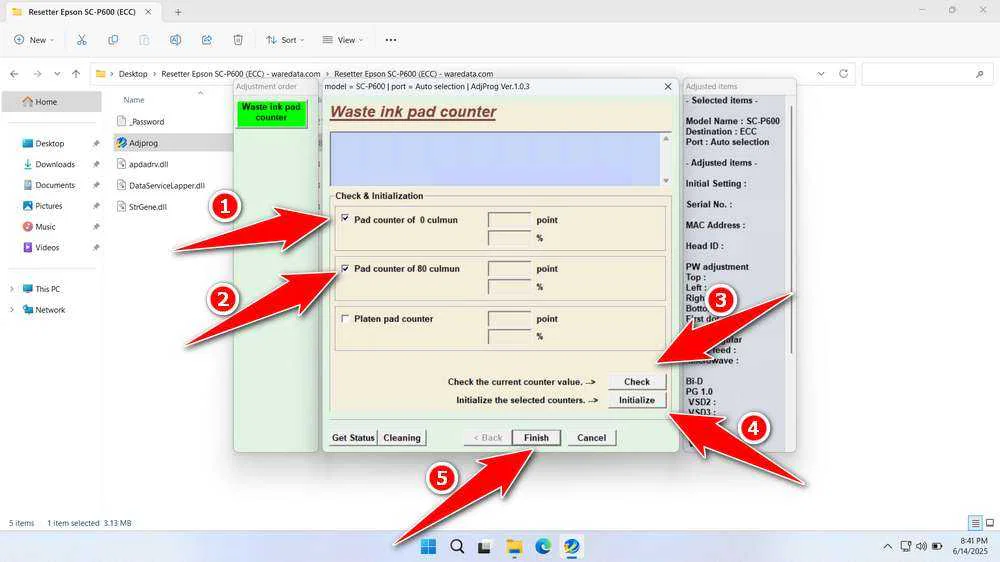 Epson SureColor P600 Resetter 4 How to Use the Epson SureColor P600 Resetter - Step 3