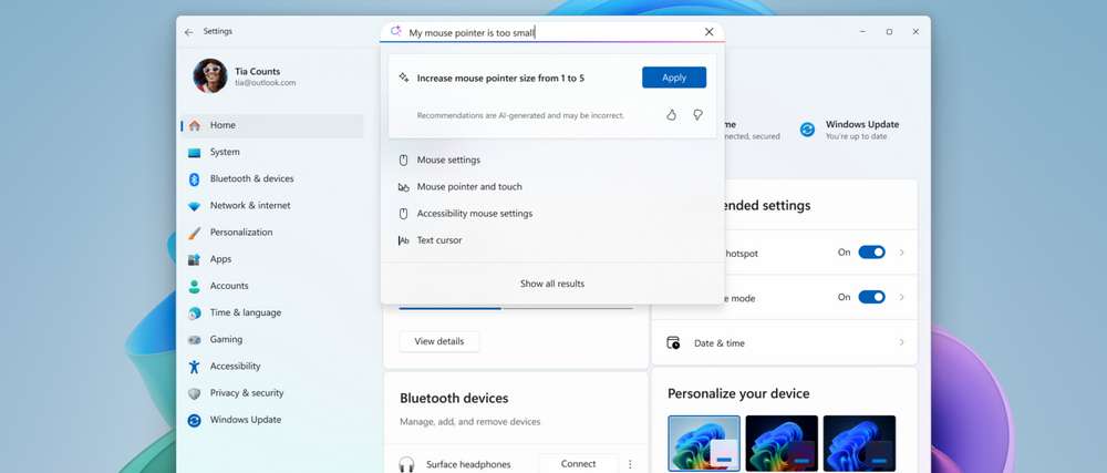 New Settings Assistant