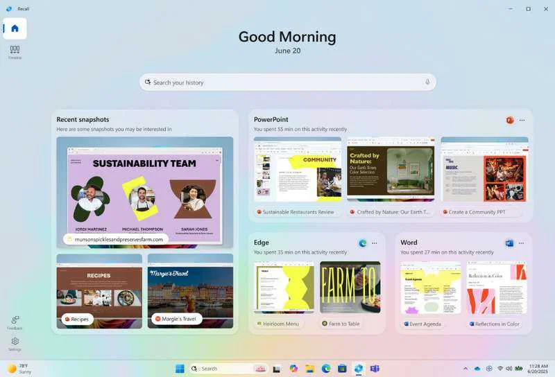 Windows 11 Copilot+ PC Updates: What's New 2 Recall Homepage