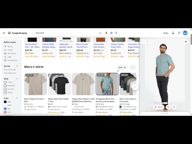 Try Clothes from Google Shopping