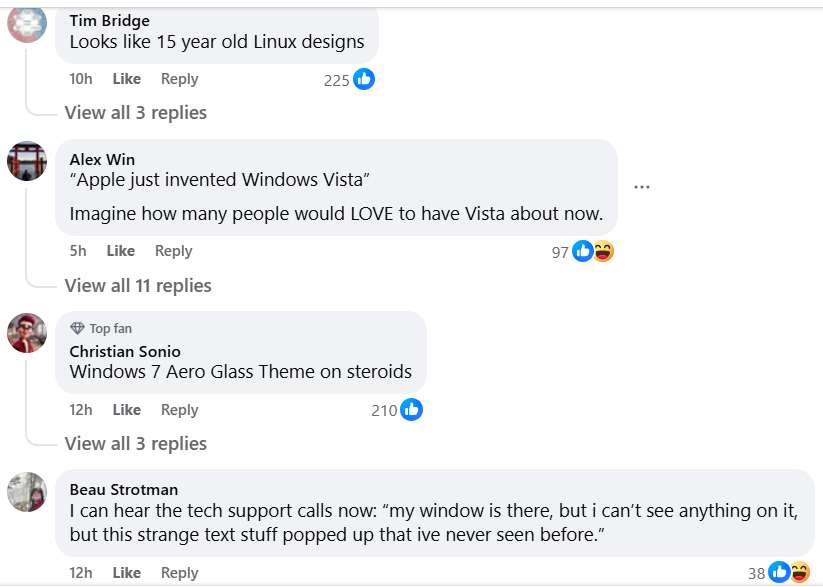 macOS UI vs Previous Windows UI