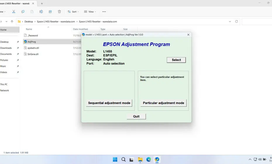 Epson L1455 Resetter (Adjustment Program)