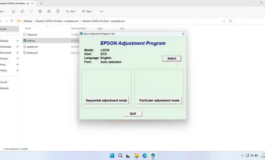 Epson L3218 Resetter