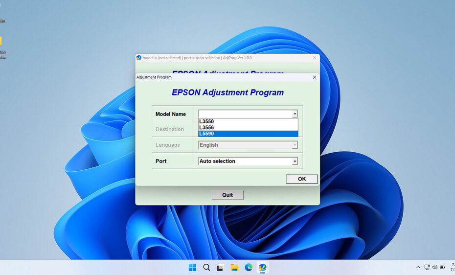 Epson L5590 L3550 L3556 Resetter