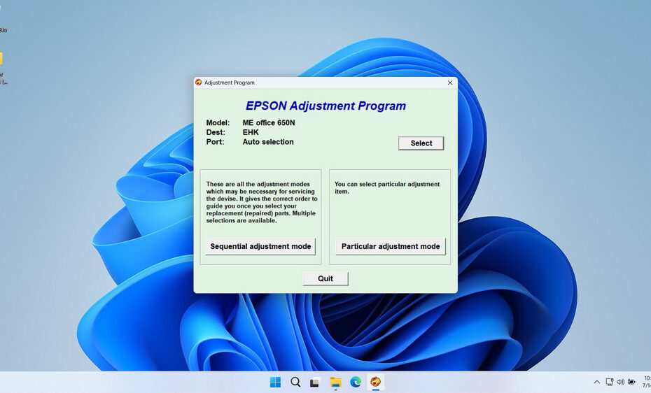 Epson ME Office 650FN Resetter