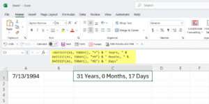 How to Calculate Age in Excel - Method 2