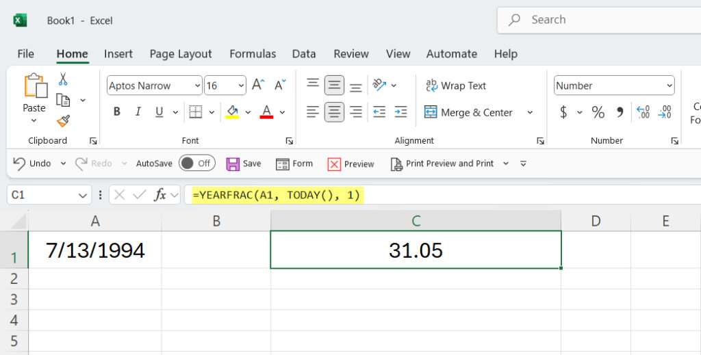 How to Calculate Age in Excel - Method 3