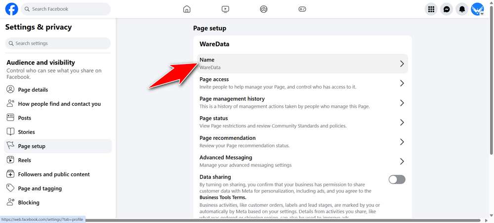 How to Change Facebook Page Name - Step 3
