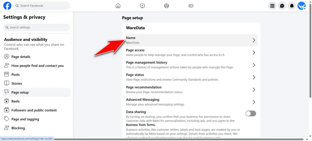How to Change Facebook Page Name - Step 3