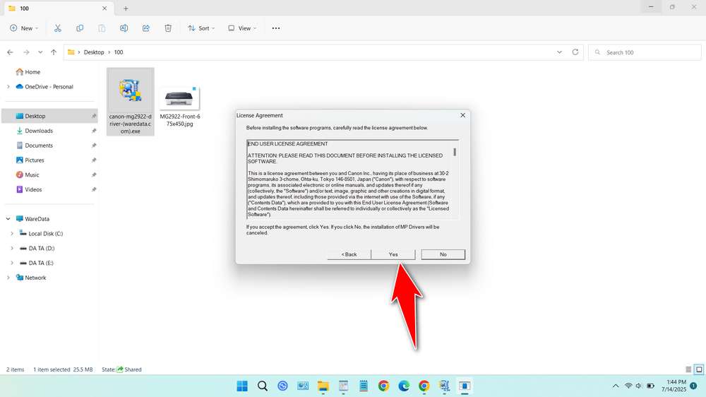 How to Install Canon MG2922 Driver in Windows - Step 3