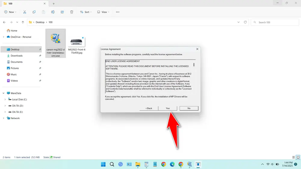 How to Install Canon MG2922 Driver in Windows - Step 3